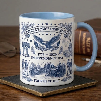 Let Freedom Ring, 1776-2026 - Personalized 250th America Liberty Bell Accent Mug - Independence Day Gift
