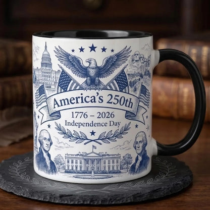 Let Freedom Ring, 1776-2026 - Personalized 250th America Liberty Bell Accent Mug - Independence Day Gift