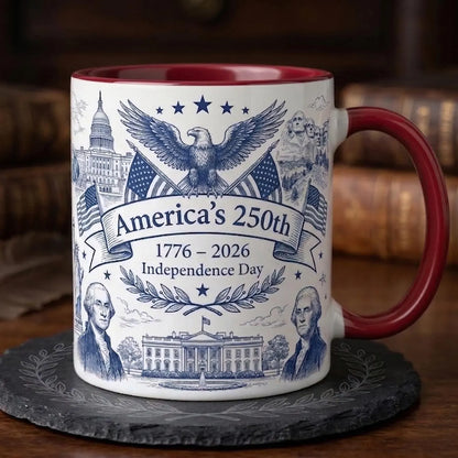 Let Freedom Ring, 1776-2026 - Personalized 250th America Liberty Bell Accent Mug - Independence Day Gift