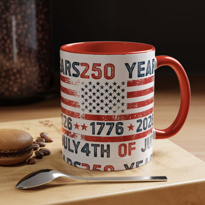 Home Of The Free Because Of The Brave - Personalized 250th America Anniversary Mug - Patriotic 4th of July Gift