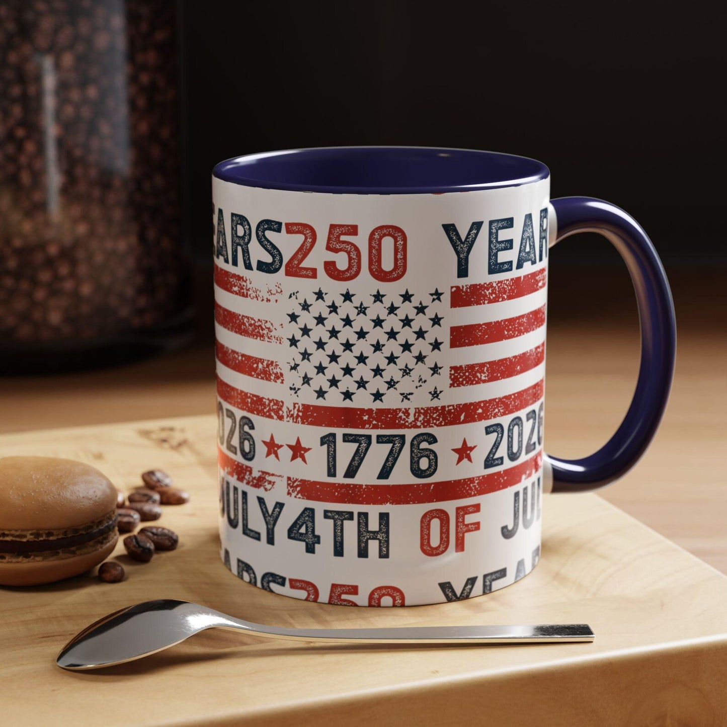 Home Of The Free Because Of The Brave - Personalized 250th America Anniversary Mug - Patriotic 4th of July Gift