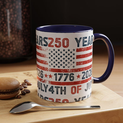 Home Of The Free Because Of The Brave - Personalized 250th America Anniversary Mug - Patriotic 4th of July Gift