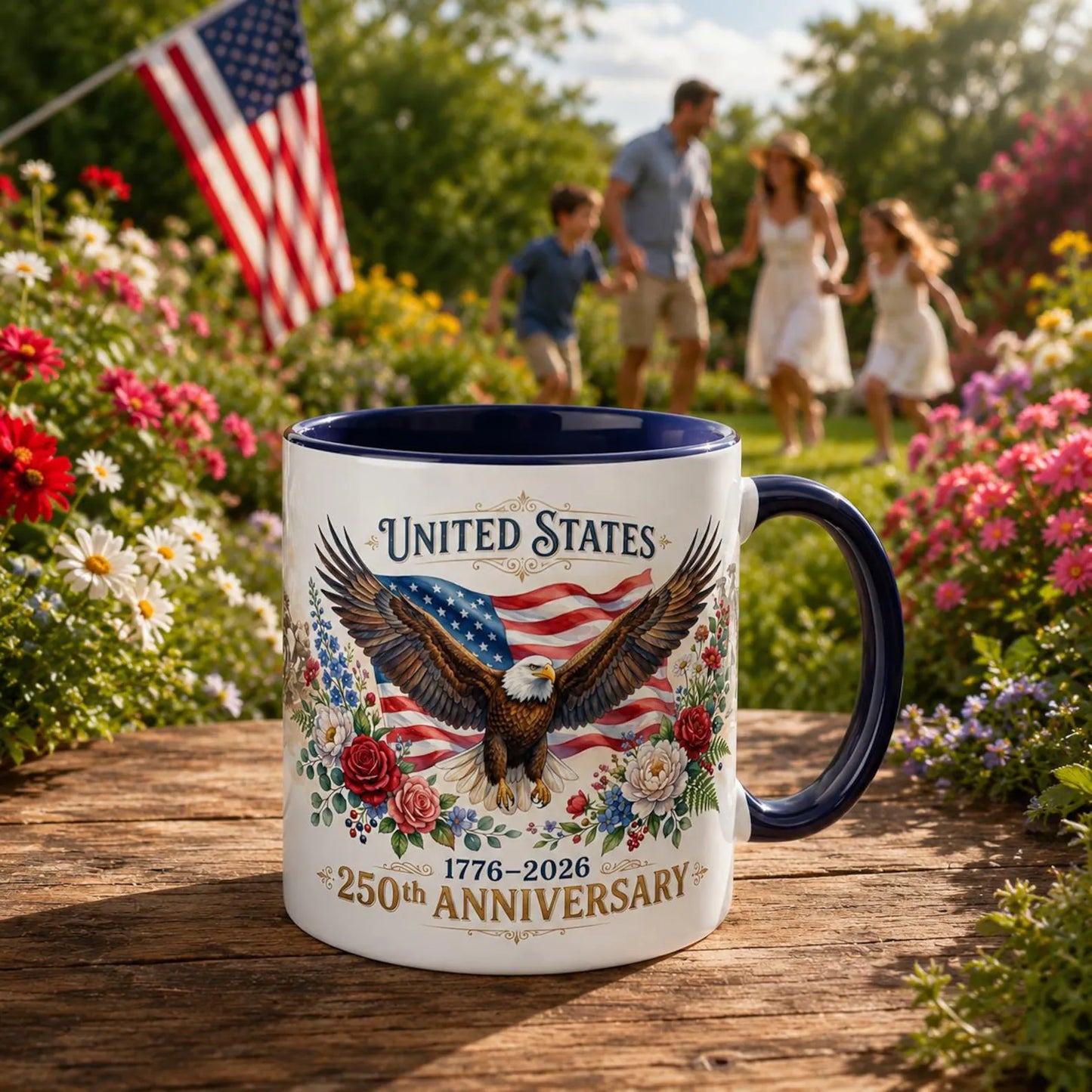 In God We Trust, 1776-2026 - Personalized 250th America Bald Eagle Mug - Father's Day Patriotic Gift