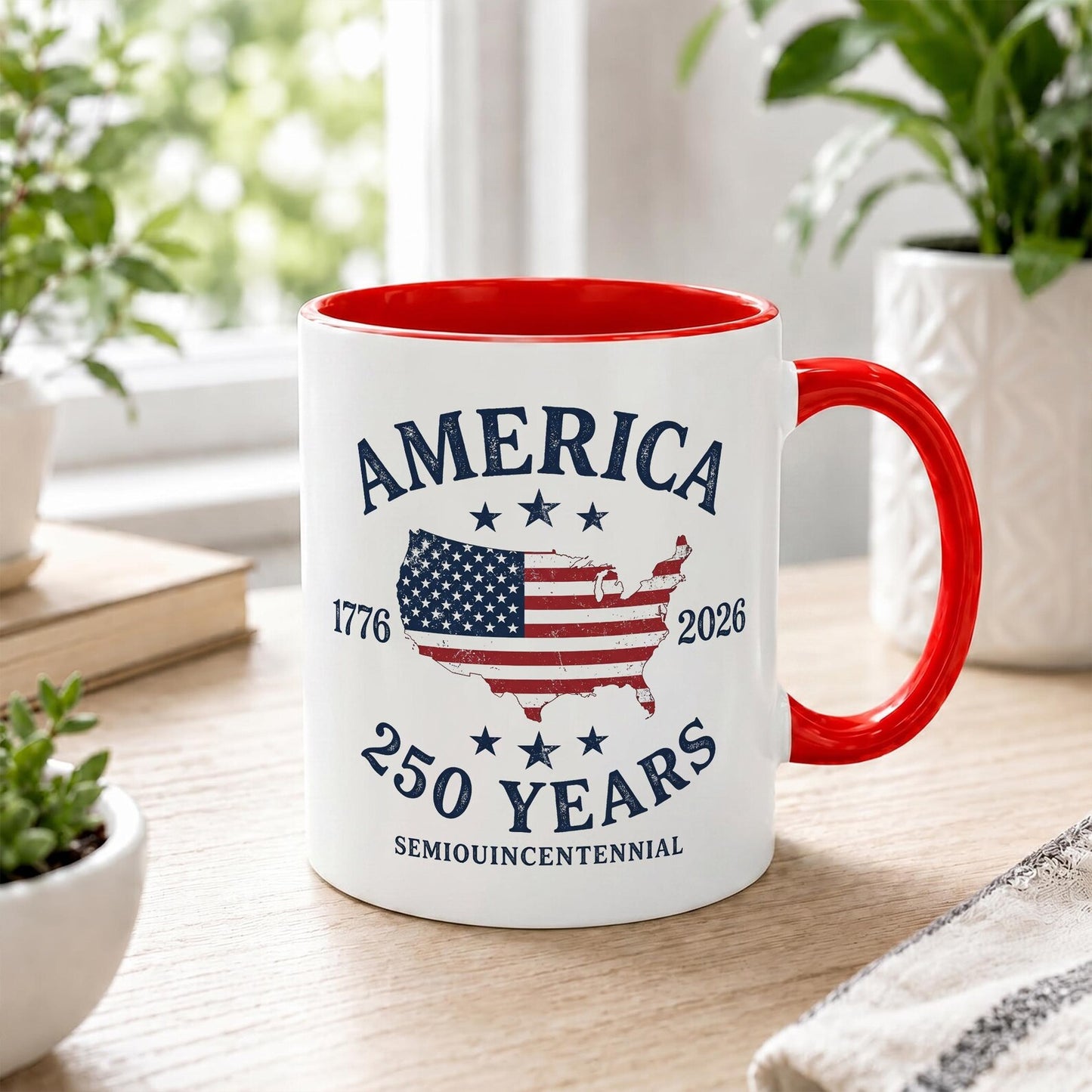 Land Of The Free, Home Of The Brave - Personalized 250th America Commemorative Mug - Independence Day Veteran Gift