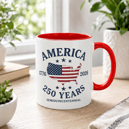 Land Of The Free, Home Of The Brave - Personalized 250th America Commemorative Mug - Independence Day Veteran Gift