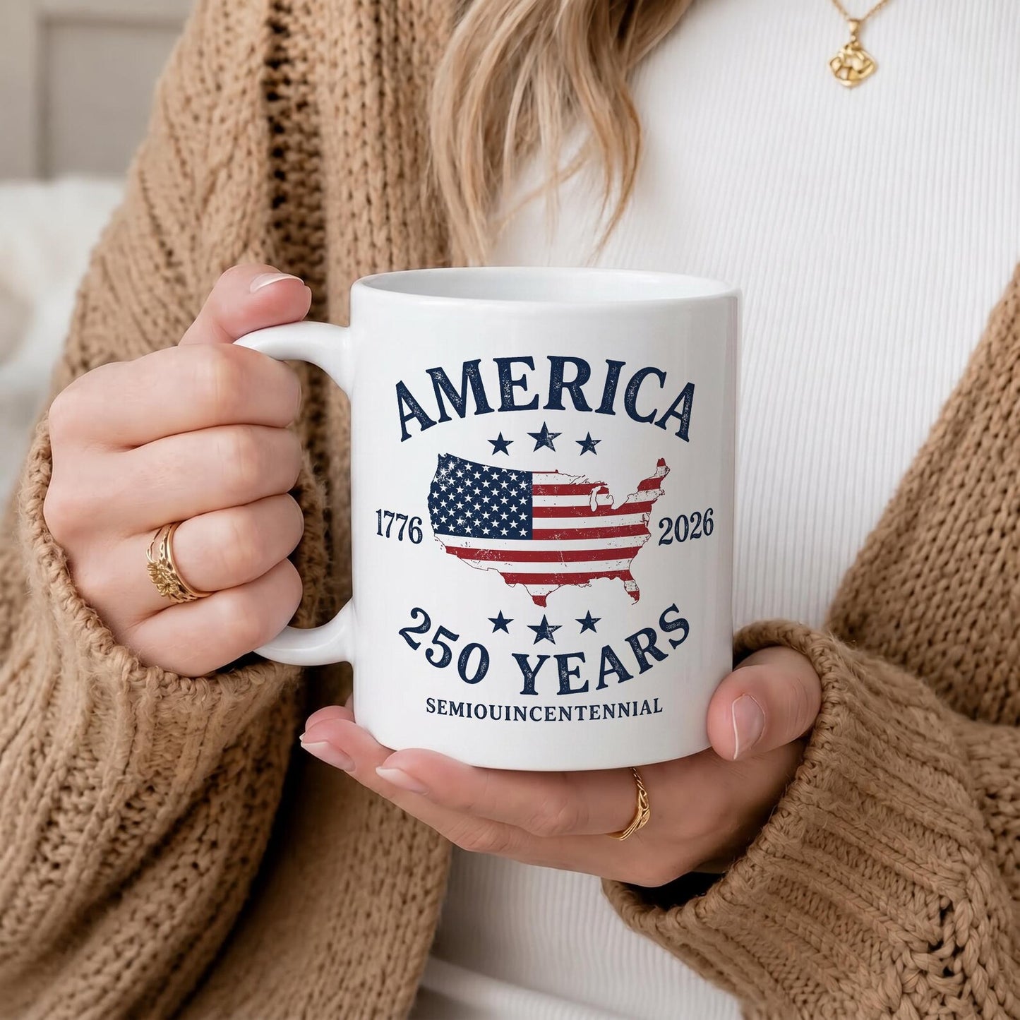 Land Of The Free, Home Of The Brave - Personalized 250th America Commemorative Mug - Independence Day Veteran Gift