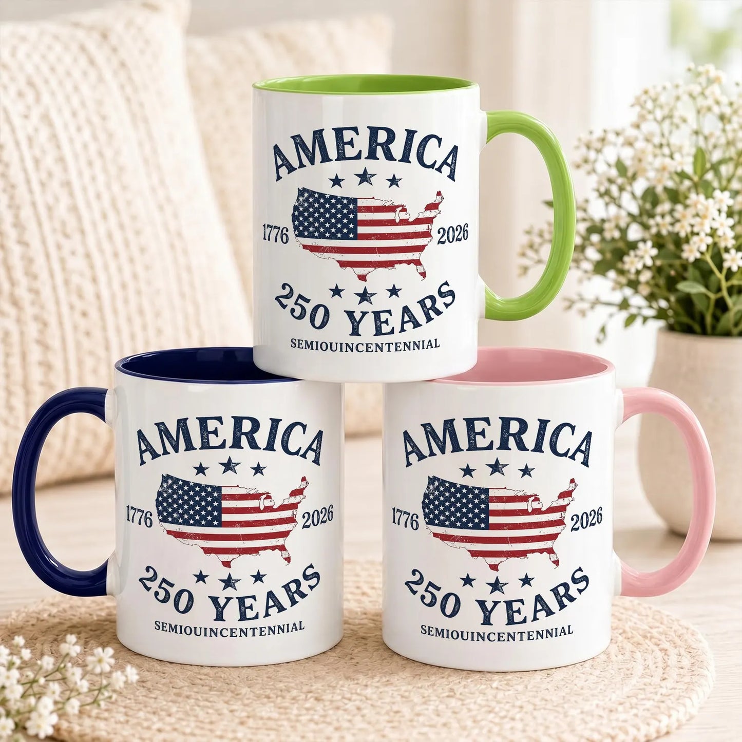 Land Of The Free, Home Of The Brave - Personalized 250th America Commemorative Mug - Independence Day Veteran Gift