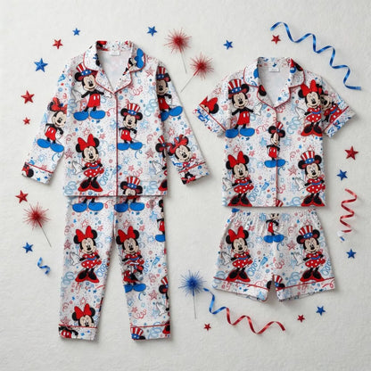 Patriotic Magical Friends Family Pajama Set – 1776-2026 America’s 250th Anniversary Commemorative Satin Sleepwear