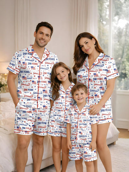 USA Semiquincentennial Pajama Set – 250th Anniversary 1776-2026 Family Celebration Sleepwear