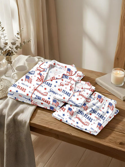 USA Semiquincentennial Pajama Set – 250th Anniversary 1776-2026 Family Celebration Sleepwear