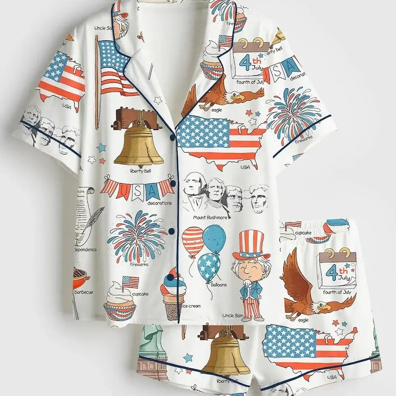 1776-2026 America 250th Anniversary Satin PJs – Freedom & Unity Commemorative Pajama Set