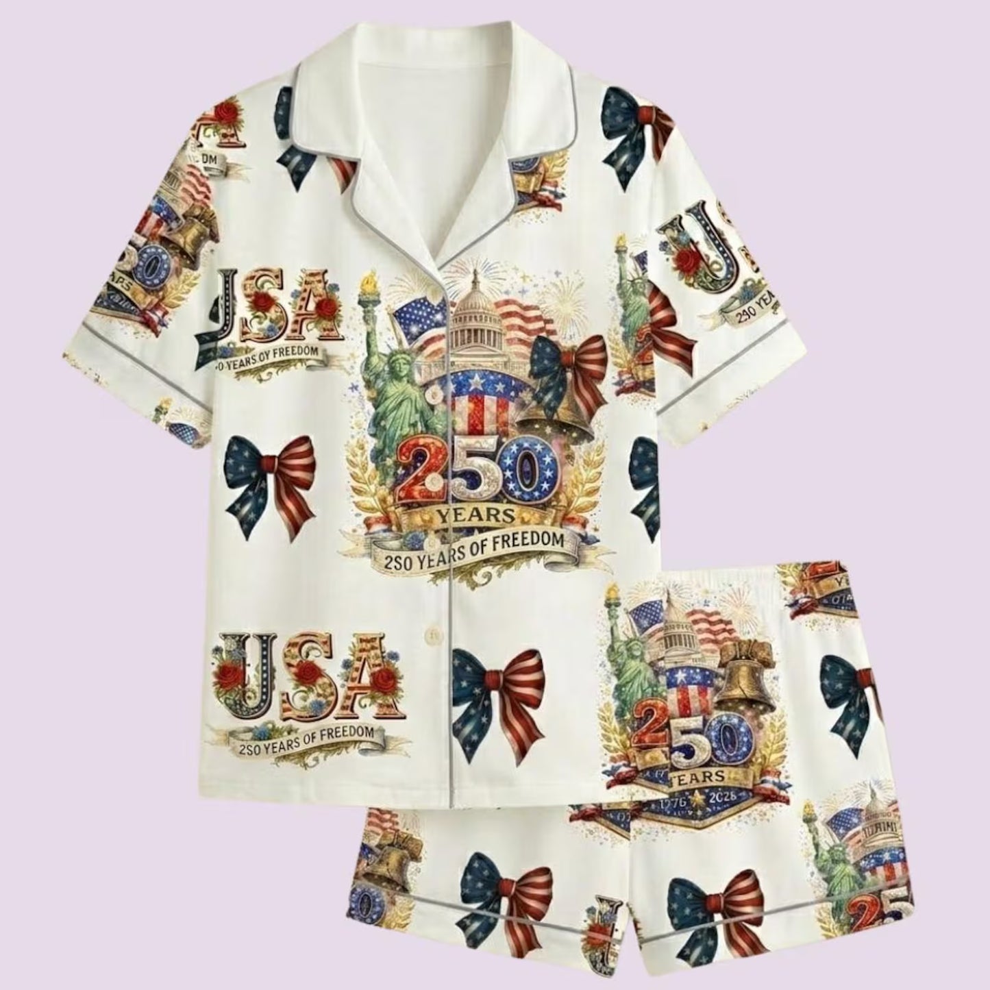 USA 250th Anniversary Patriotic Pajama Set – 1776-2026 America Heritage Sleepwear Edition