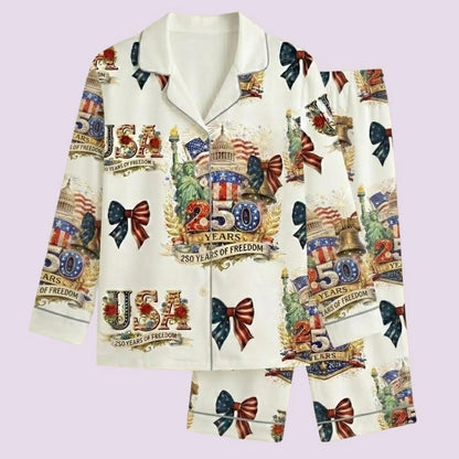 USA 250th Anniversary Patriotic Pajama Set – 1776-2026 America Heritage Sleepwear Edition
