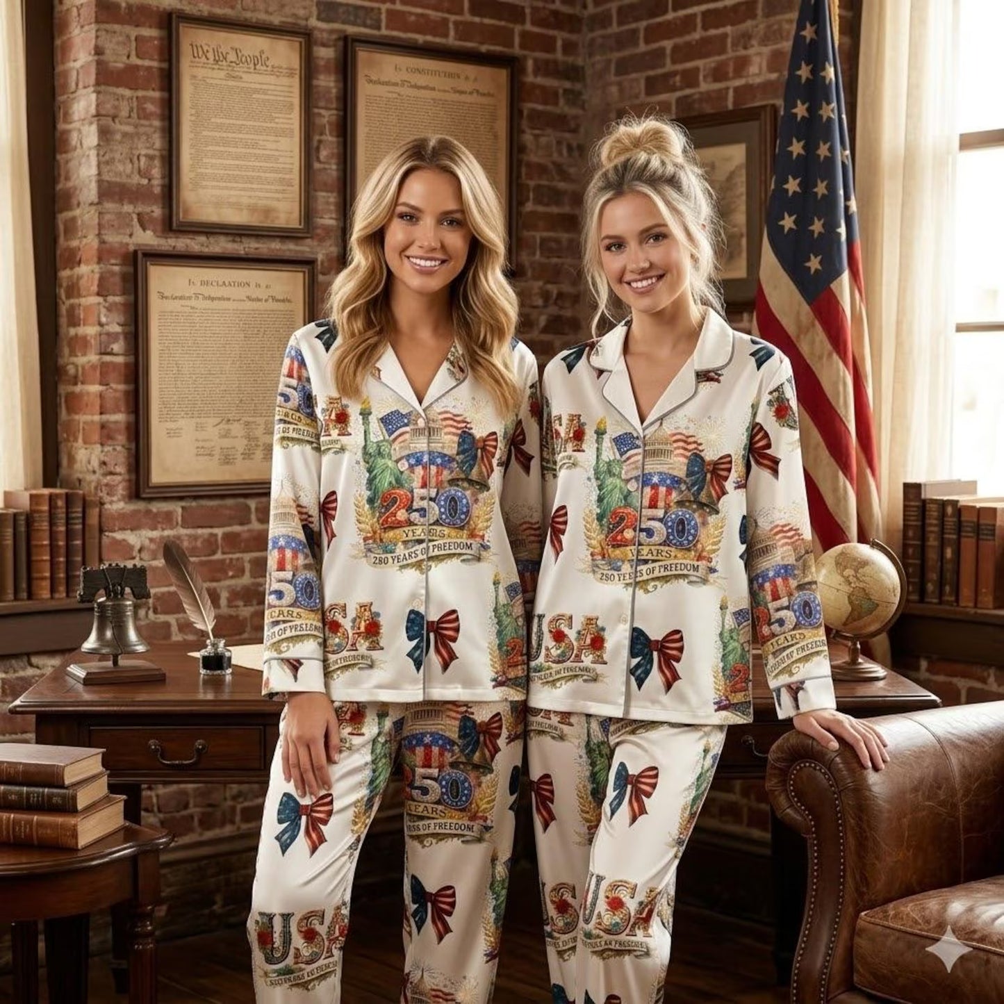 USA 250th Anniversary Patriotic Pajama Set – 1776-2026 America Heritage Sleepwear Edition