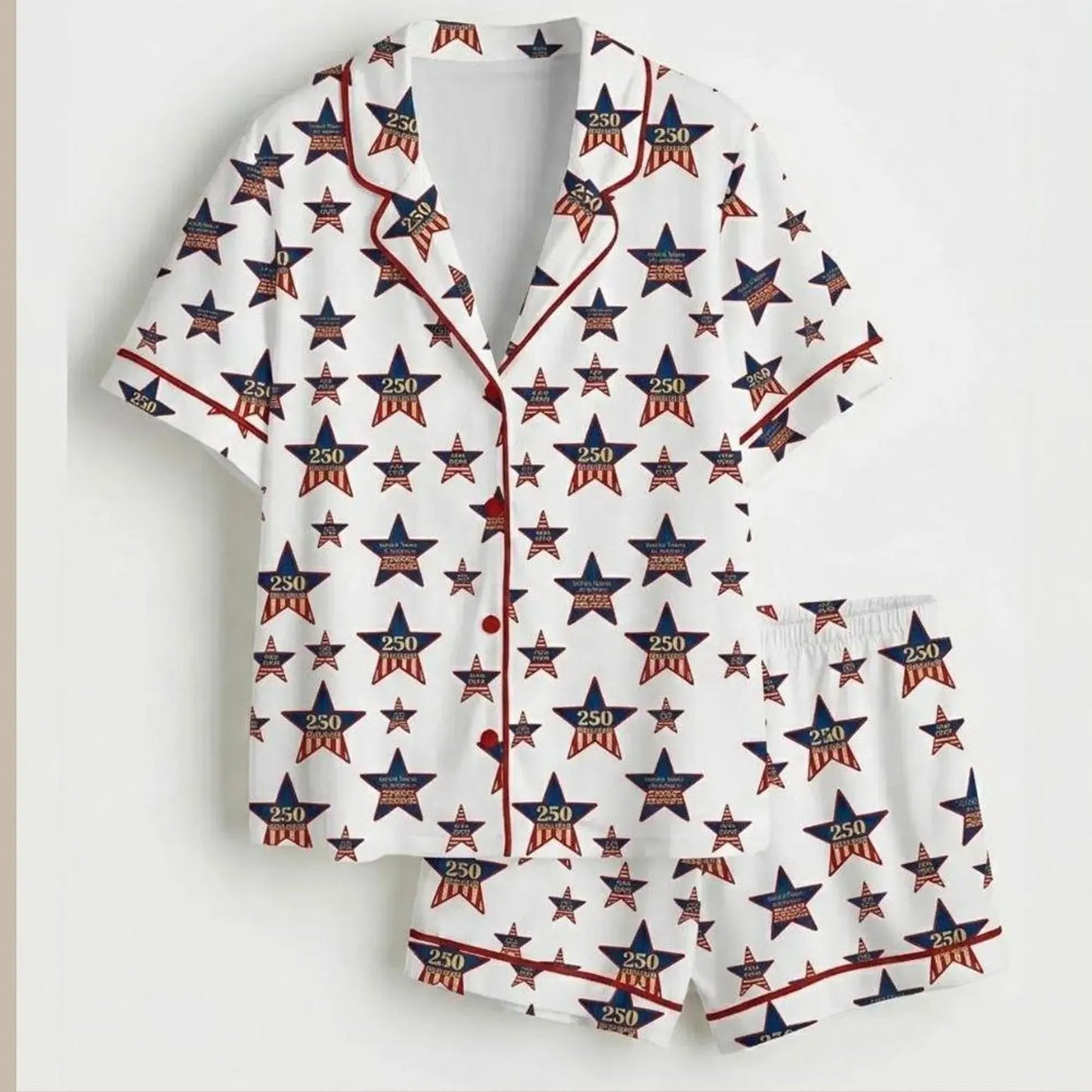 USA 250th Anniversary Patriotic Stars Pajama Set – 1776-2026 Women's Luxury Lounge Edition