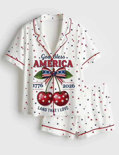 Women’s Commemorative 250th Anniversary Pajama Set – 1776-2026 Historical Celebration Satin Edition