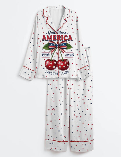 Women’s Commemorative 250th Anniversary Pajama Set – 1776-2026 Historical Celebration Satin Edition