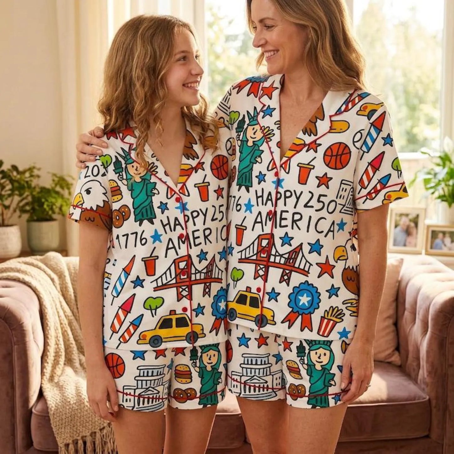 USA 250th Anniversary Women’s Patriotic Pajama Set – 4th of July 1776-2026 Sleepwear Edition