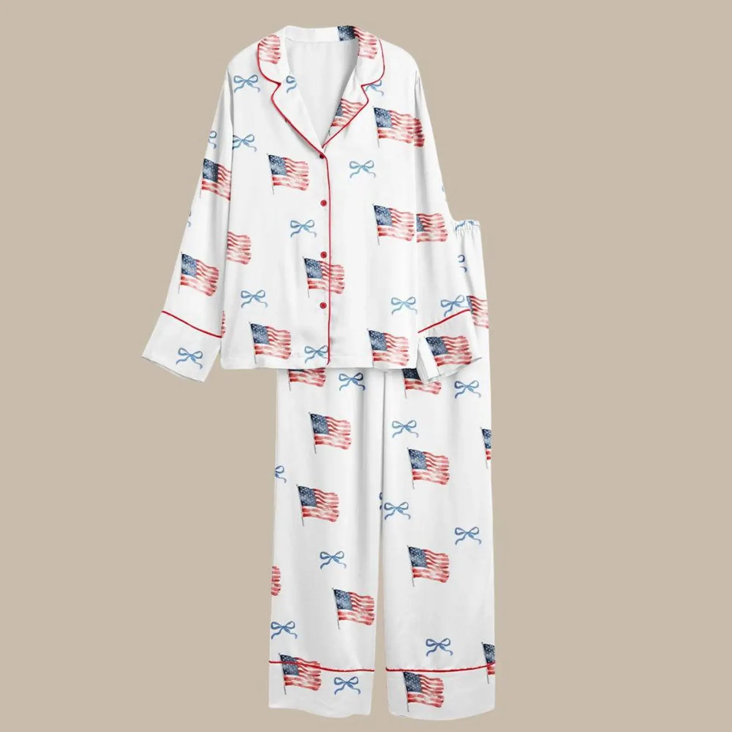 USA Flag 250th Anniversary Pajama Set – Women’s Patriotic 1776-2026 Luxury Lounge Set