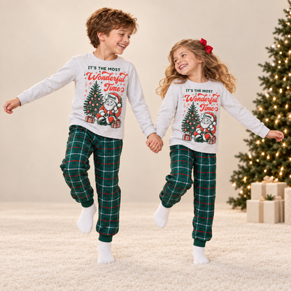 Personalized Vintage Santa Christmas Pajama Set