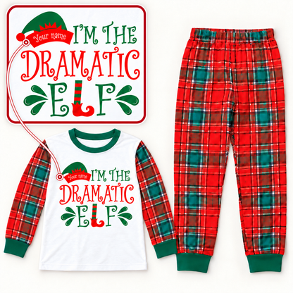 Personalized “Dramatic Elf” Christmas Pajama Set