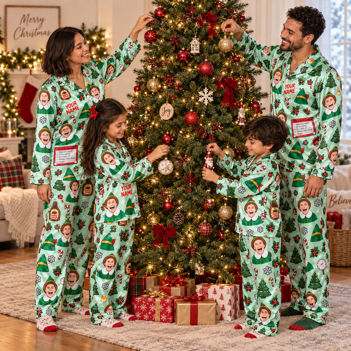 Personalized Christmas Elf Pajama Set