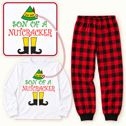 Personalized “Son of a Nutcracker” Christmas Pajama Set – White