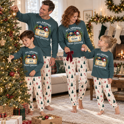 Personalized Polar Express Christmas Pajama Set – Dusty Blue