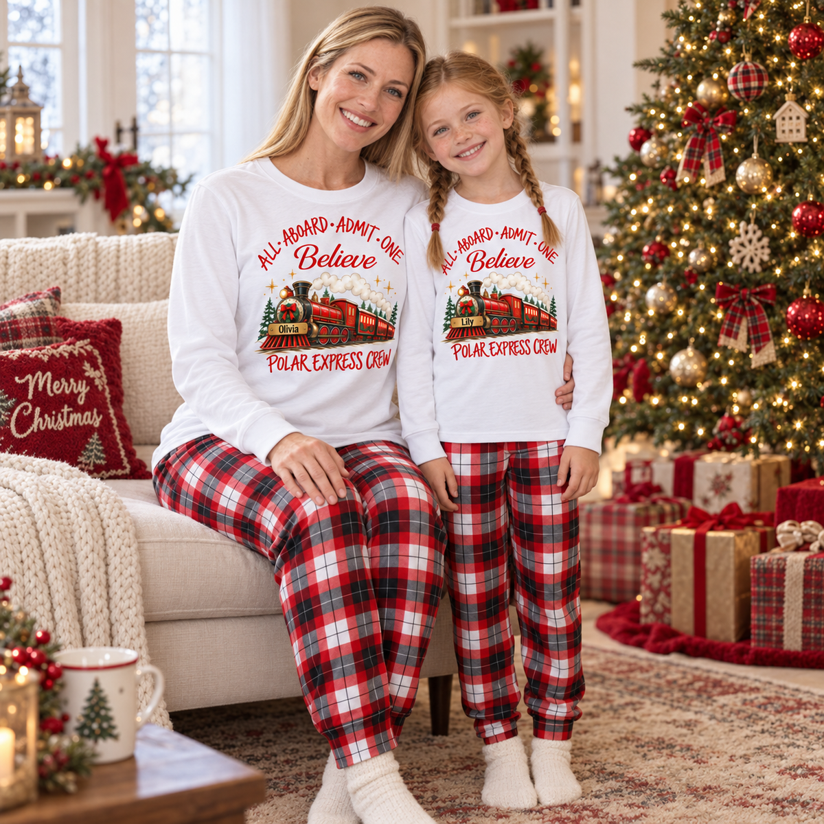 Personalized Christmas Train Pajama Set