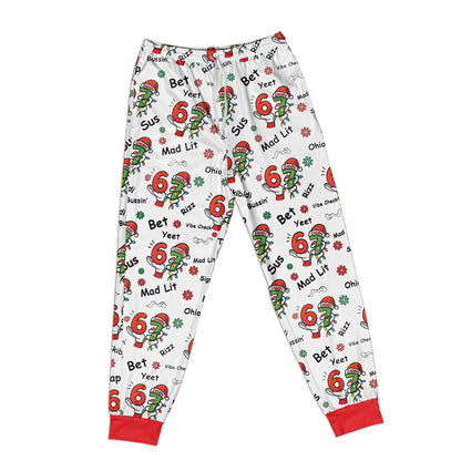 Personalized Funny 67 Meme Kids Christmas Pajama Set – Viral TikTok-Inspired Holiday Sleepwear