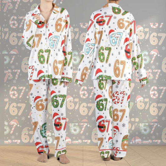 Six Seven Meme Christmas Pajama Set – Funny Matching Holiday Sleepwear for Women and Kids