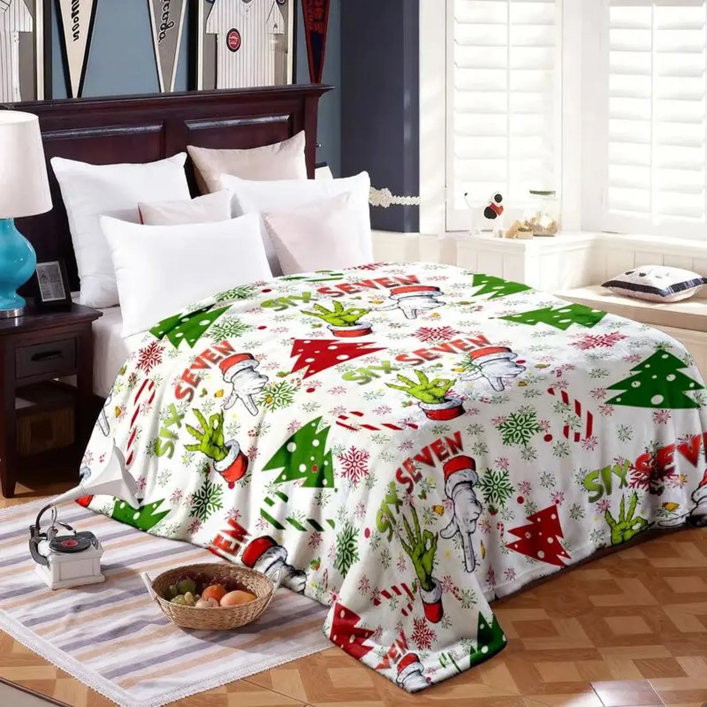 Funny 6 7 Meme Christmas Blanket – Cozy Gift for Kids & Adults