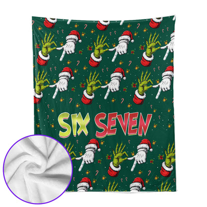 Six Seven Christmas Blanket – Funny 6 7 Meme Holiday Throw, Soft Cozy Gift for Kids & Adults