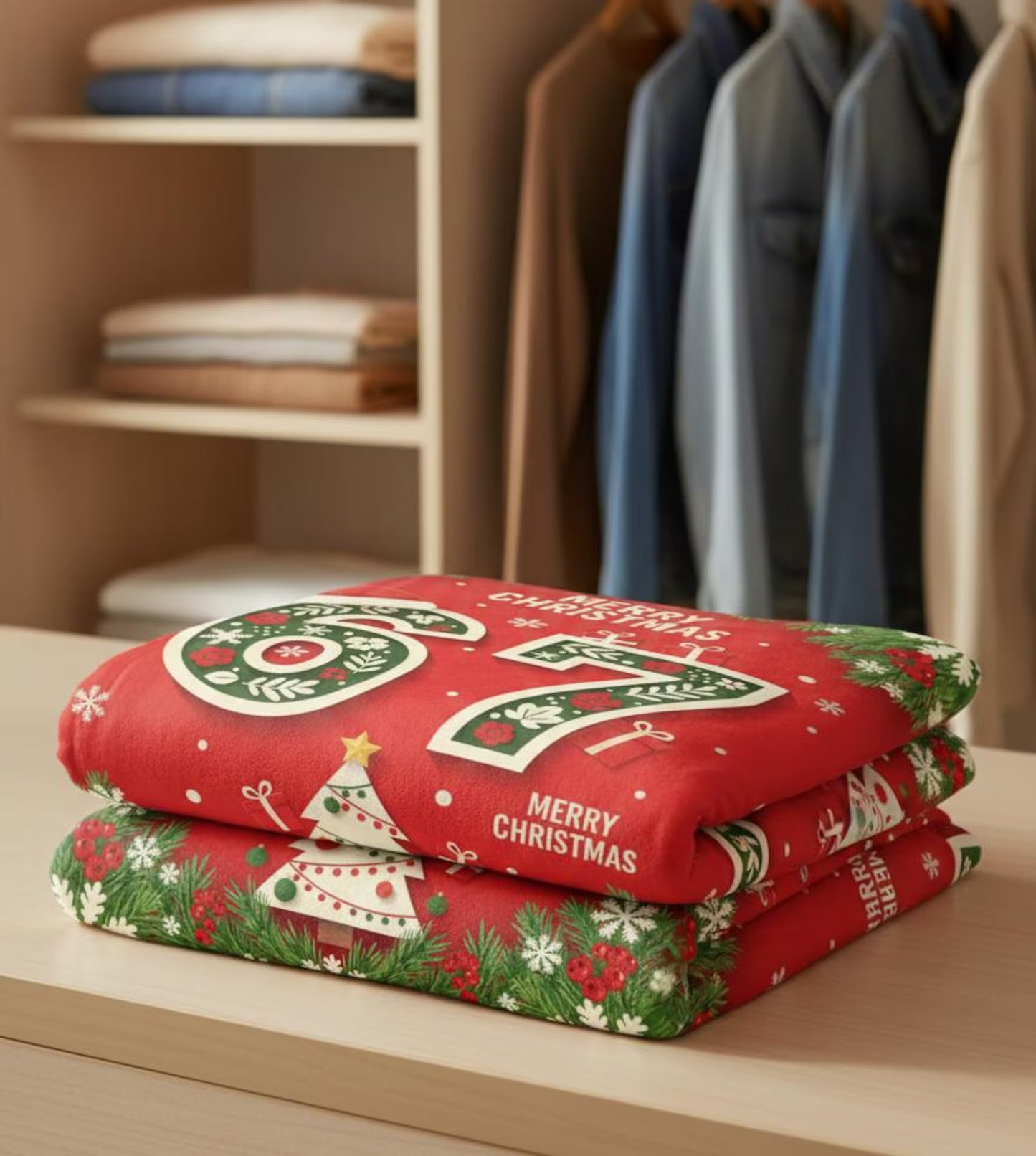 67 Meme Six Seven Christmas Blanket – Soft Cozy Holiday Throw for Kids, Women, Men, Boys & Girls