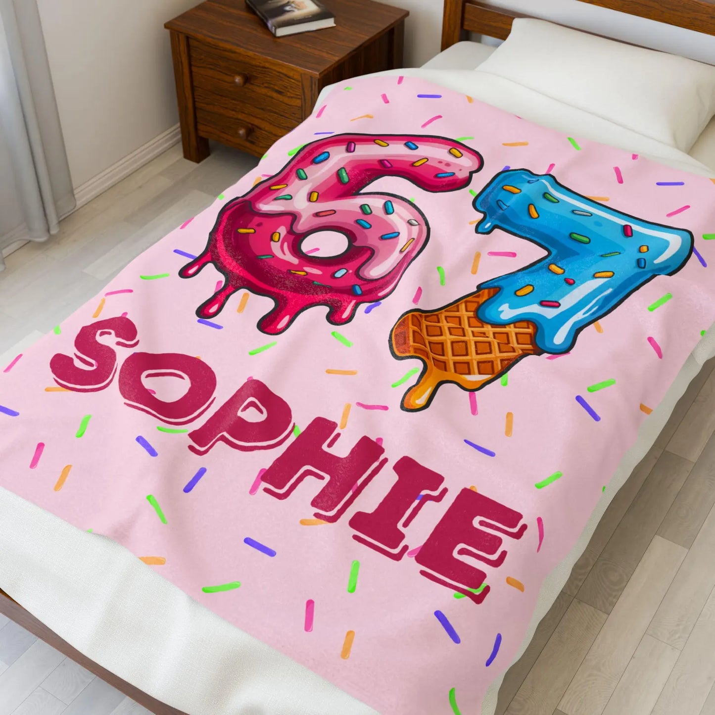 Personalized Kids 67 Meme Blanket – Custom Name Funny Cozy Throw for Boys & Girls