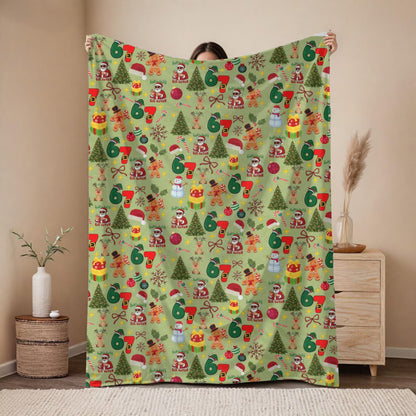 Sixty Seven Christmas Winter Blanket – Soft Cozy Holiday Throw with Funny 6 7 Design