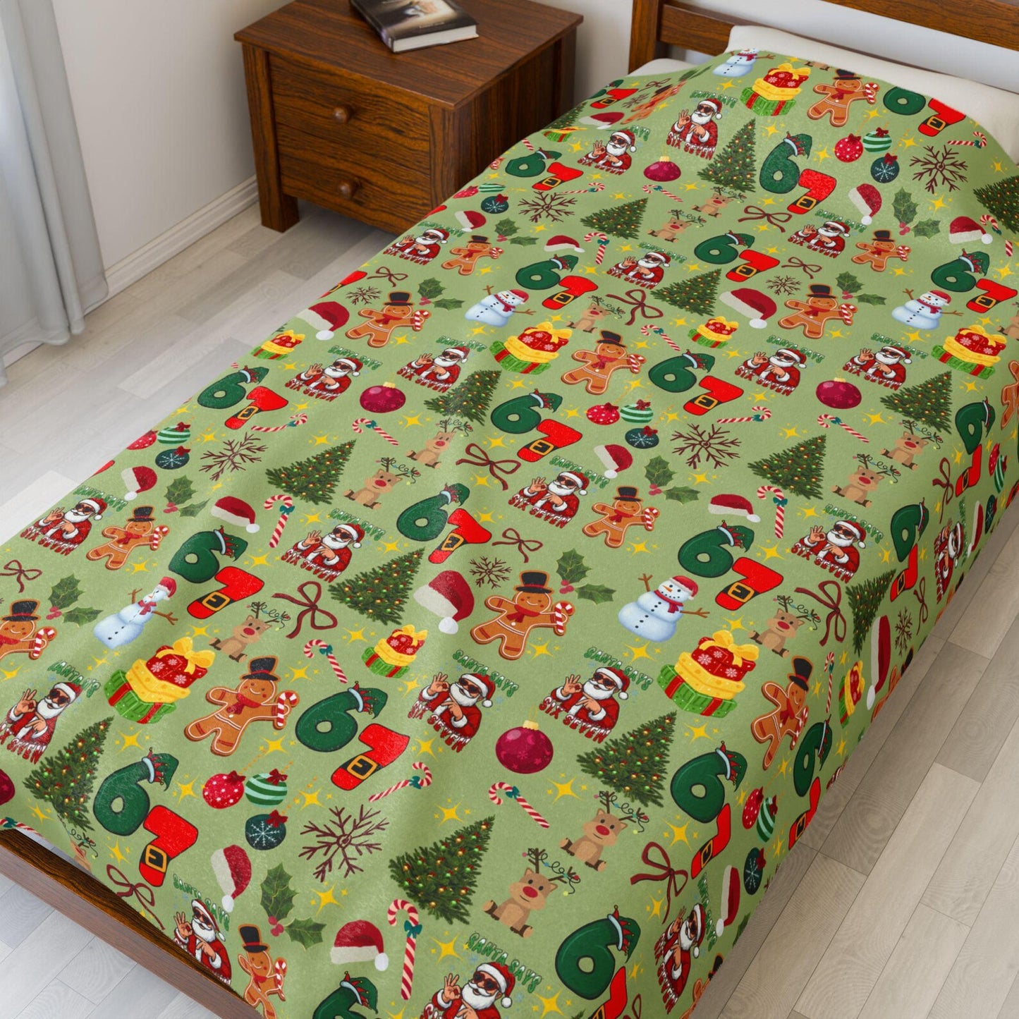 Sixty Seven Christmas Winter Blanket – Soft Cozy Holiday Throw with Funny 6 7 Design