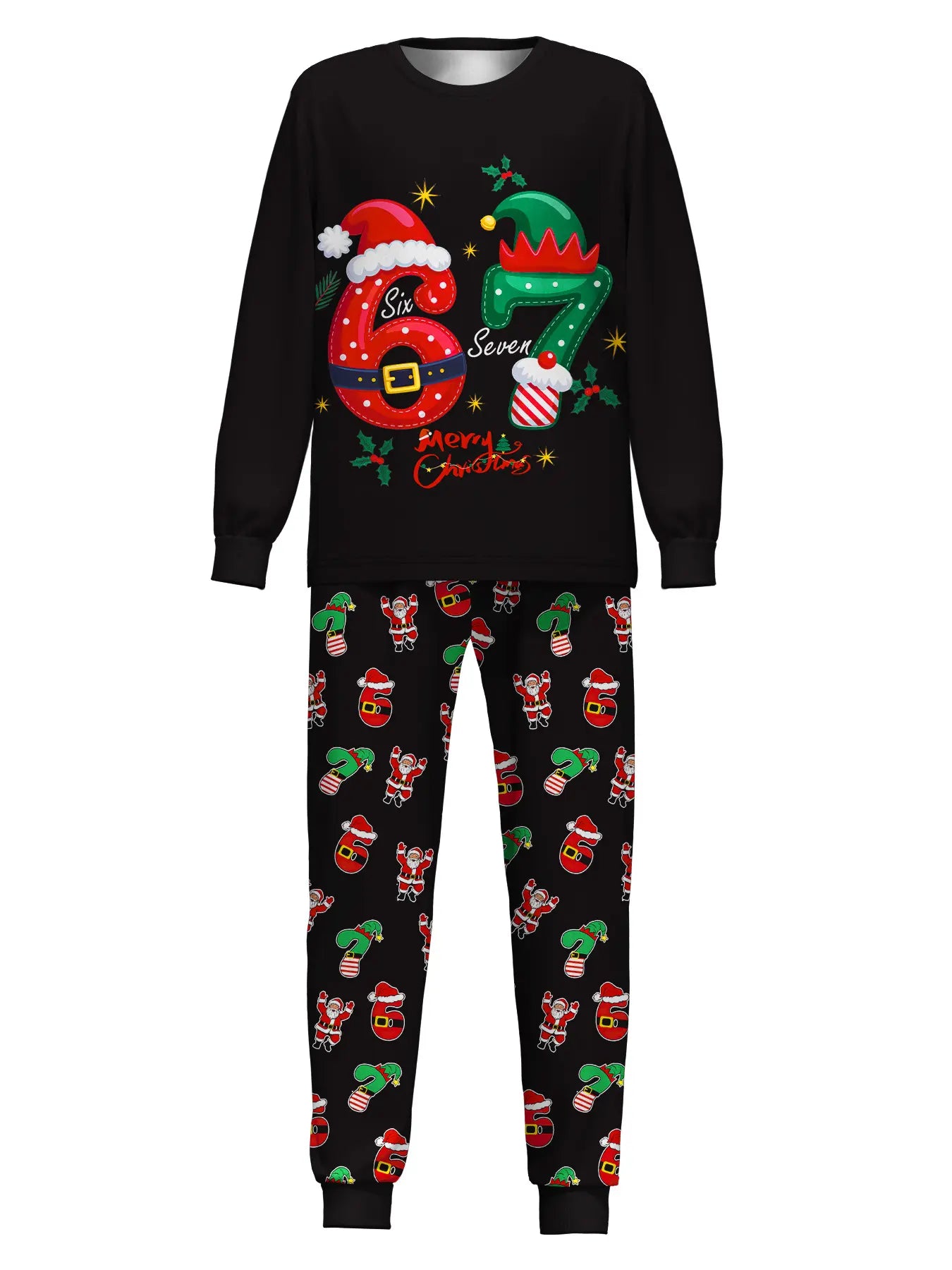 67 Christmas Kids Pajama Set – Cute Six Seven Holiday Pattern, Soft Comfortable Sleepwear, Perfect Seasonal Gift