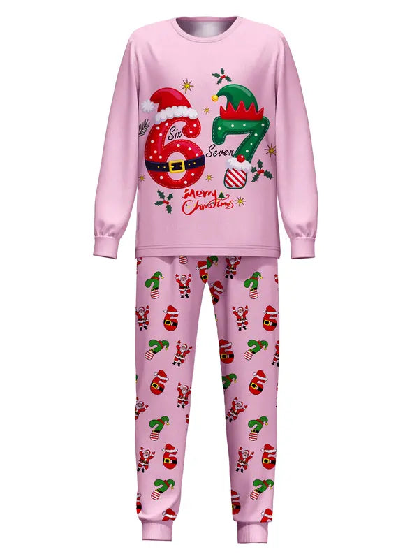 67 Christmas Kids Pajama Set – Cute Six Seven Holiday Pattern, Soft Comfortable Sleepwear, Perfect Seasonal Gift