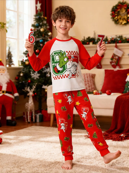 Christmas 67 Meme Pajama Set – Cozy Cartoon Print Holiday Sleepwear, Soft Long Sleeve Home Wear Gift