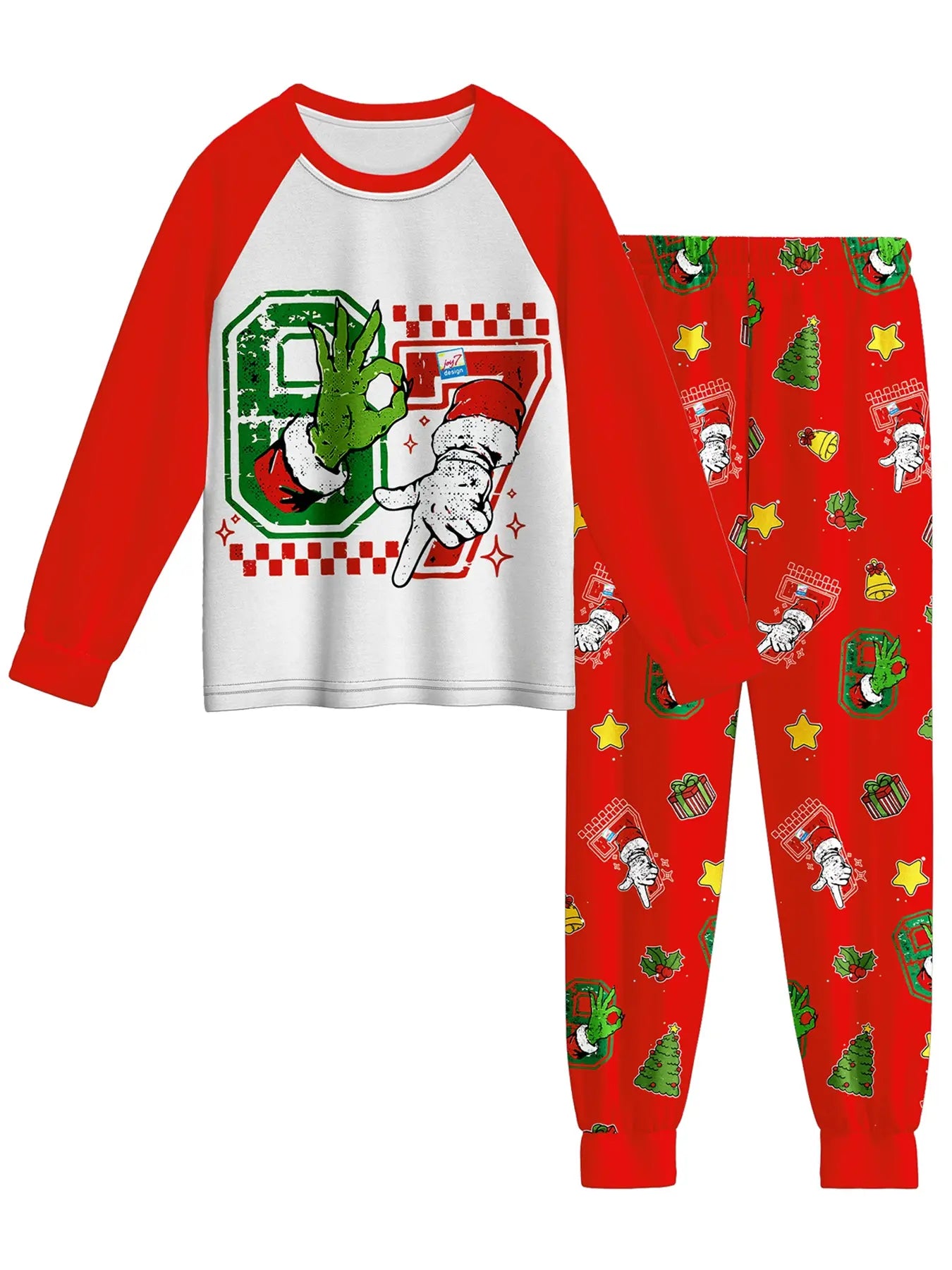 Christmas 67 Meme Pajama Set – Cozy Cartoon Print Holiday Sleepwear, Soft Long Sleeve Home Wear Gift
