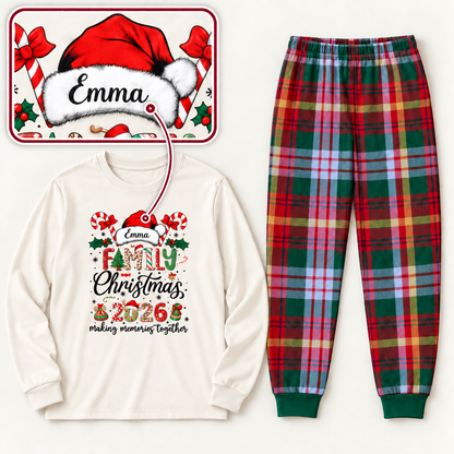 Personalized Family Christmas 2026 Plaid Pajama Set