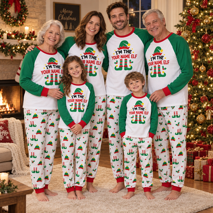 Personalized Christmas Elf Pajama Set – Elf Print