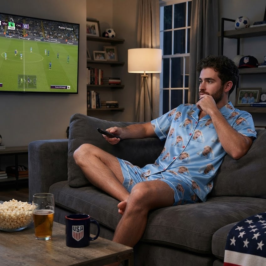 Soccer Meme Watch Party Satin Pajamas