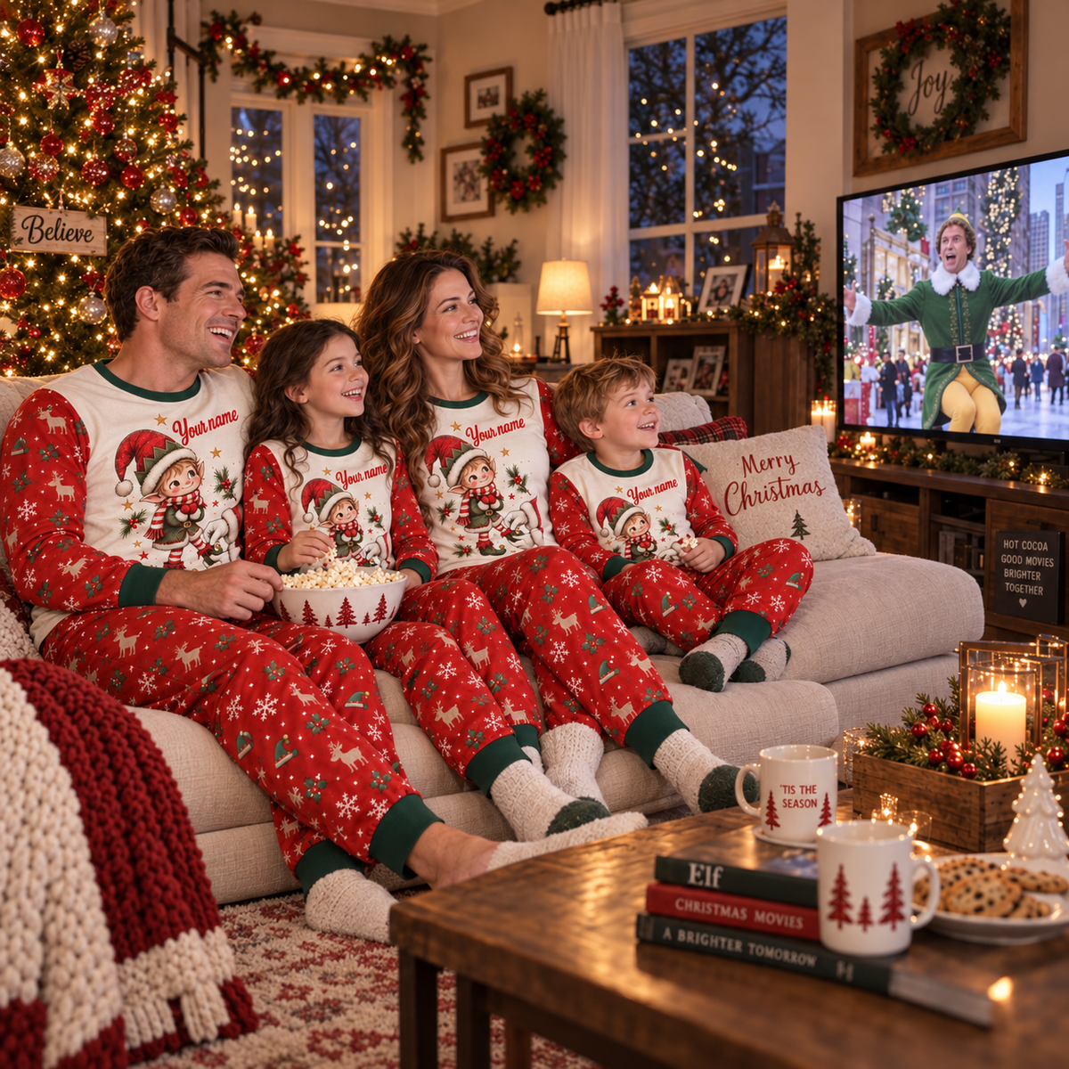 Personalized Little Elf Christmas Pajama Set