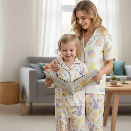 Bunny Easter Pajama Set – Holiday Matching PJs Cute Sleepwear, Easter Gift for Her