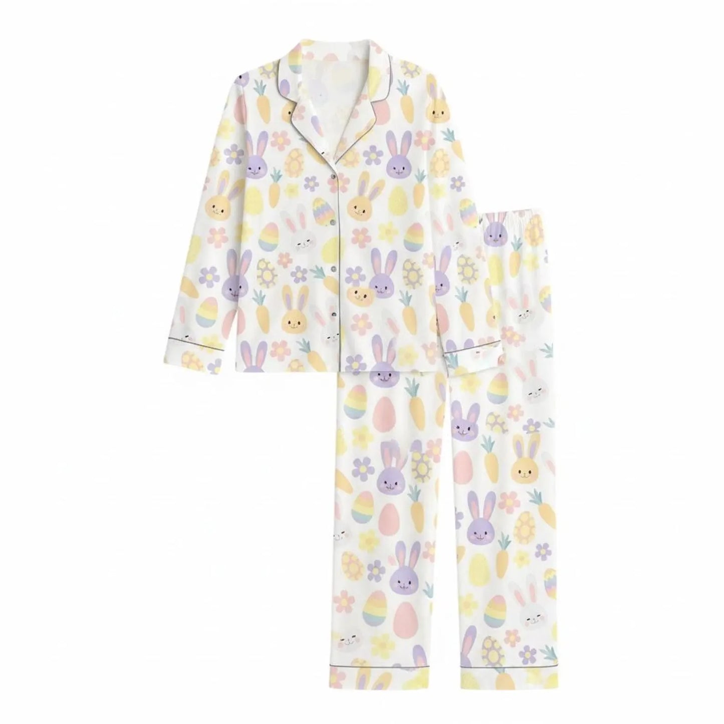 Bunny Easter Pajama Set – Holiday Matching PJs Cute Sleepwear, Easter Gift for Her