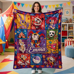 Custom Name Circus Patchwork Blanket