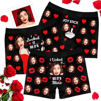 Personalized Face Boxer Briefs – Funny Valentine’s Day Underwear Gift for Boyfriend
