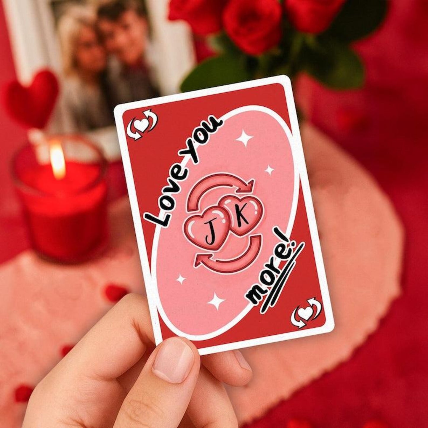 Personalized Valentine Photo Card – Custom Game Couple Gift for Him or Her